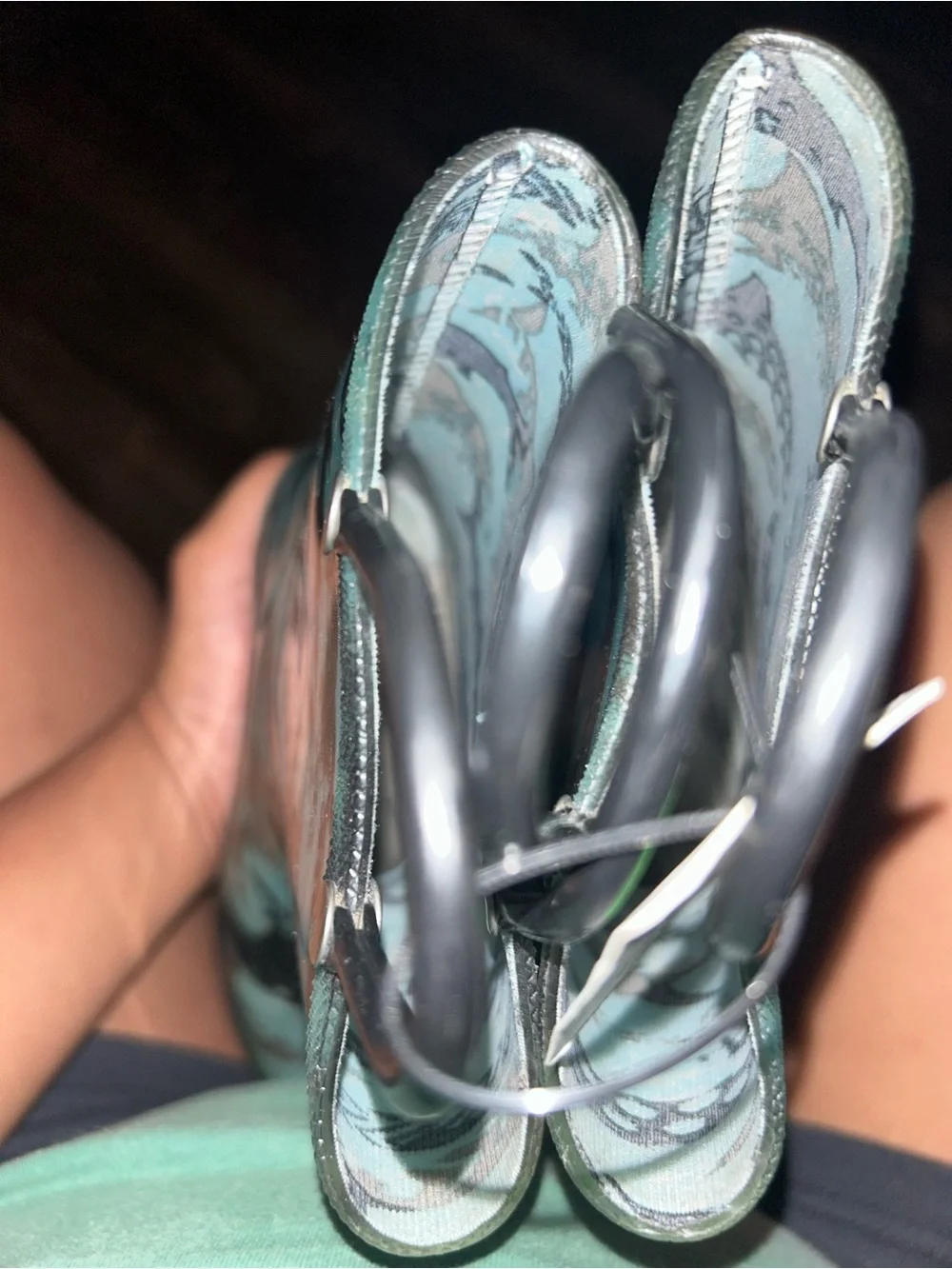 🌼2 for $5🌼 Kids Waterproof Rain Boots in Teal Shark Print